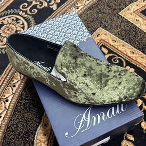 Amalfi Olive Velvet Men's Slip-Ons